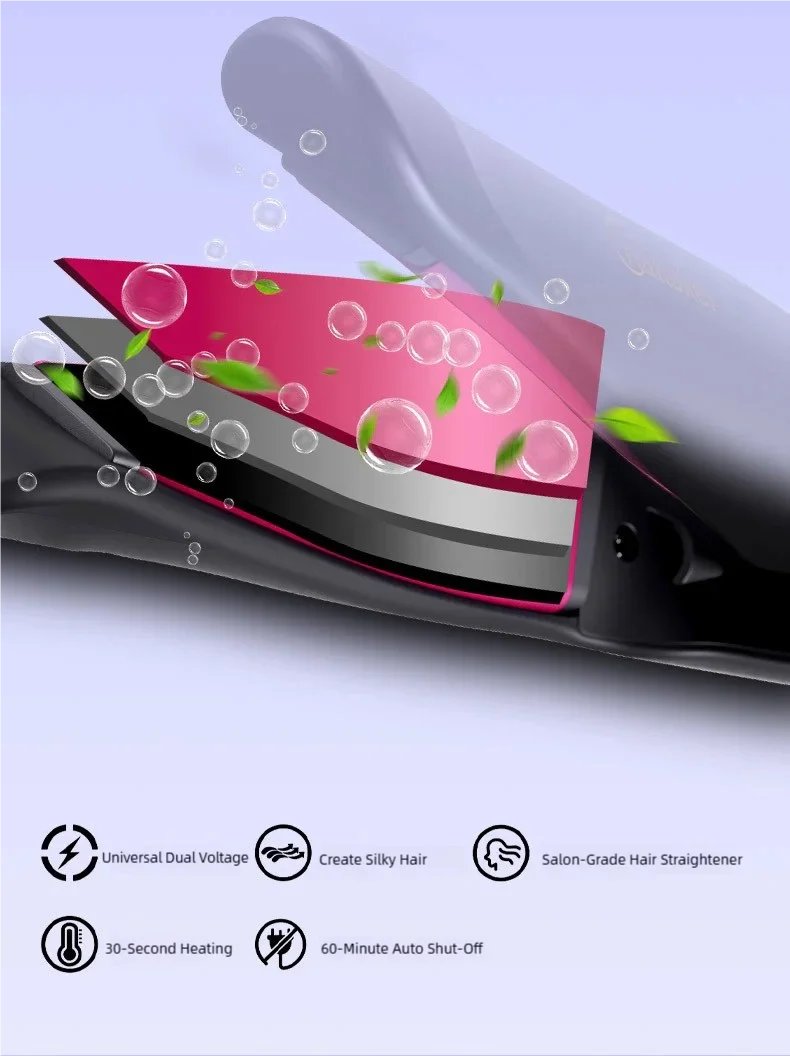 New 2-in-1 Curling Iron & Straightener Multi-Function Hair Styling Tool Dual-Purpose Curling and Straightening Iron