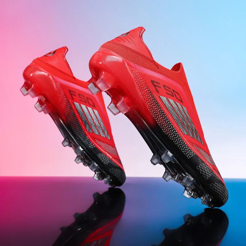 Men Football Boots Training Cleats Soccer Shoes FG Ultralight Breathable Drop Shipping Match Sport Long Spikes Indoor Sneakers