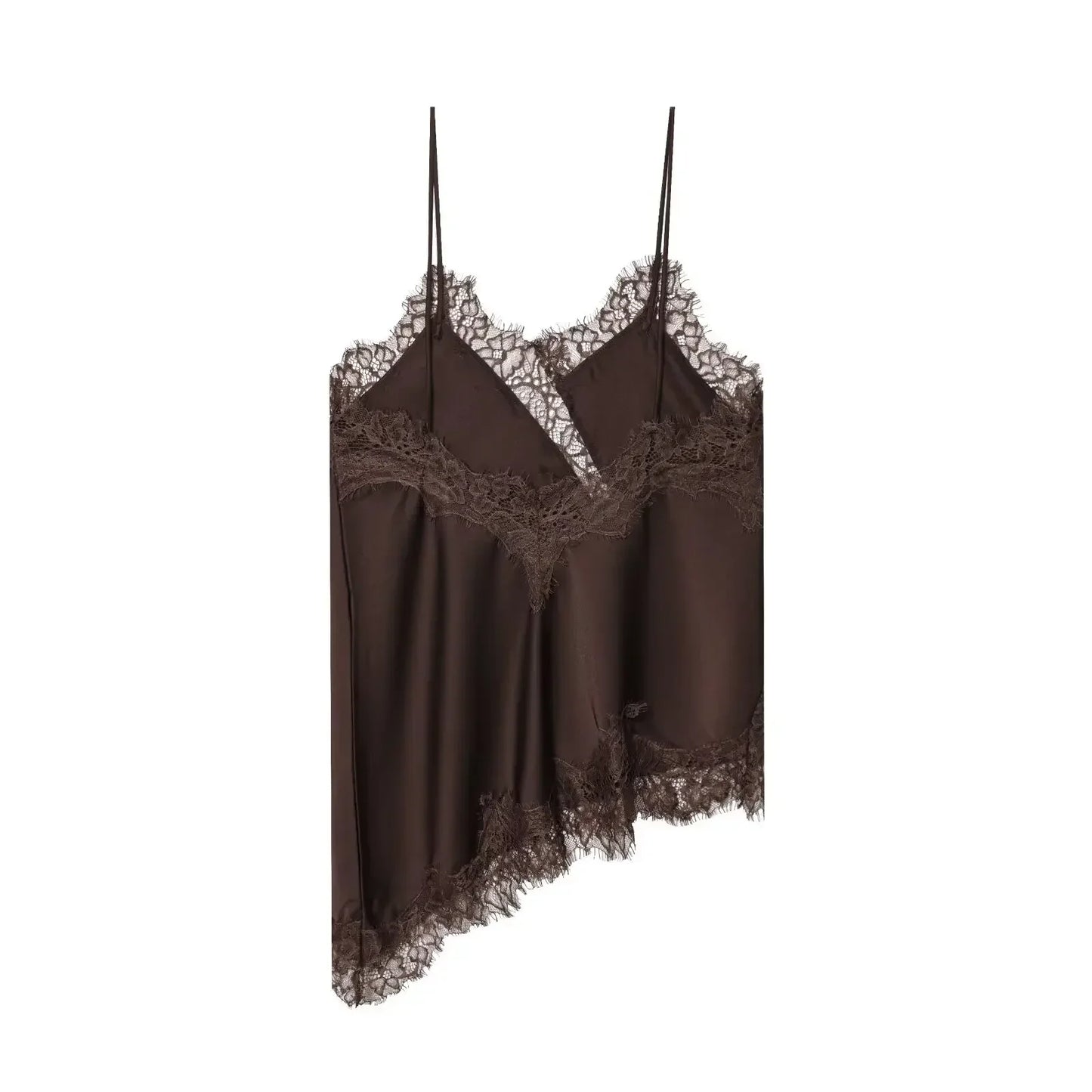 Women Fashion Polka Dot Camisole Tops Lace Patchwork Off Shoulders Tank Top 2026 Summer Trend High Street Lady Chic Tops