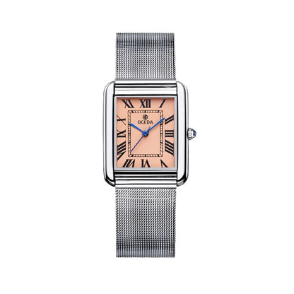 Waterproof Couple Watches Casual Fashion Quartz Stainless Steel Leather Strap Square Dial Men's And Women's Lover Watch