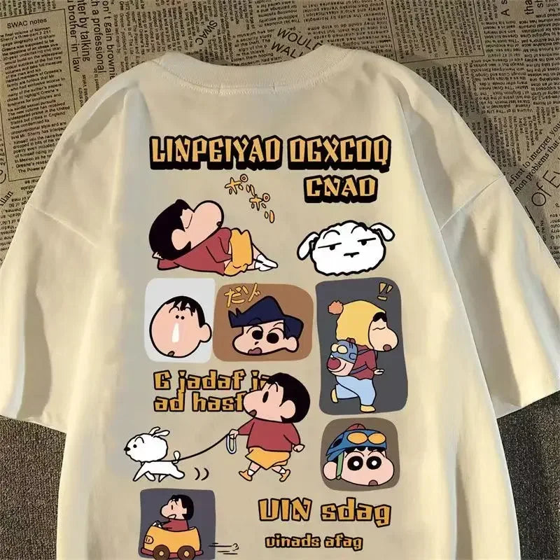 Japanese Anime Printed Cotton T-shirt Cute Style Women's Short Sleeve T-shirt Personality High-Quality Tops