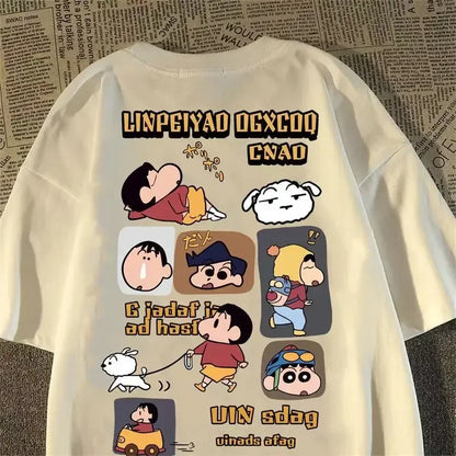 Japanese Anime Printed Cotton T-shirt Cute Style Women's Short Sleeve T-shirt Personality High-Quality Tops