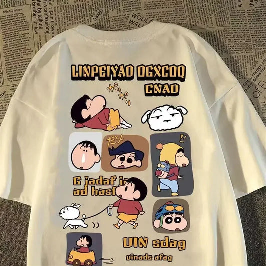 Japanese Anime Printed Cotton T-shirt Cute Style Women's Short Sleeve T-shirt Personality High-Quality Tops