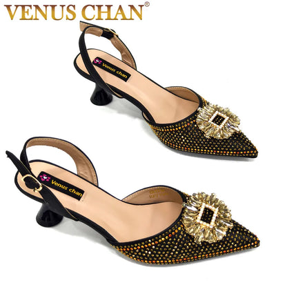 Sandálias Femininas Nigerianas de Alta Qualidade Estilo Italiano Sandálias Africanas Femininas Marca de Grife Sapatos de Luxo Sapatos Femininos 2025