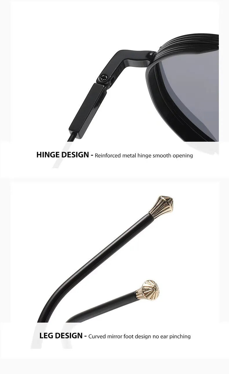 Personality Metal Round Myopia Sunglasses Driving Riding Outdoor UV400 Resistant Party Gatherings Eyeglasses 0 TO -4.0
