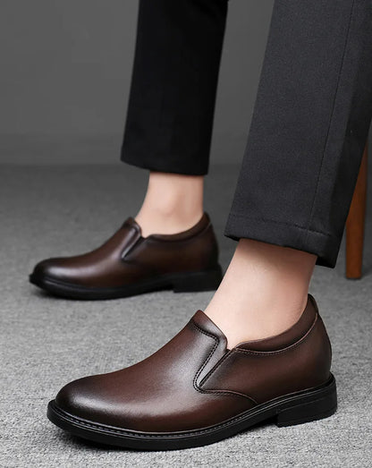 Height Increasing Shoes for Men 6cm 8cm Invisible Elevator Leather Casual Shoes Leathe Zapatillas De Hombre Large-sized Shoes