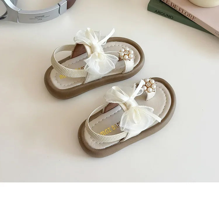 2025 Children Sandals for Girls Summer New Fashion Korean Style Soft Bottom Anti-slippery Versatile Chic Princess Beach Shoes