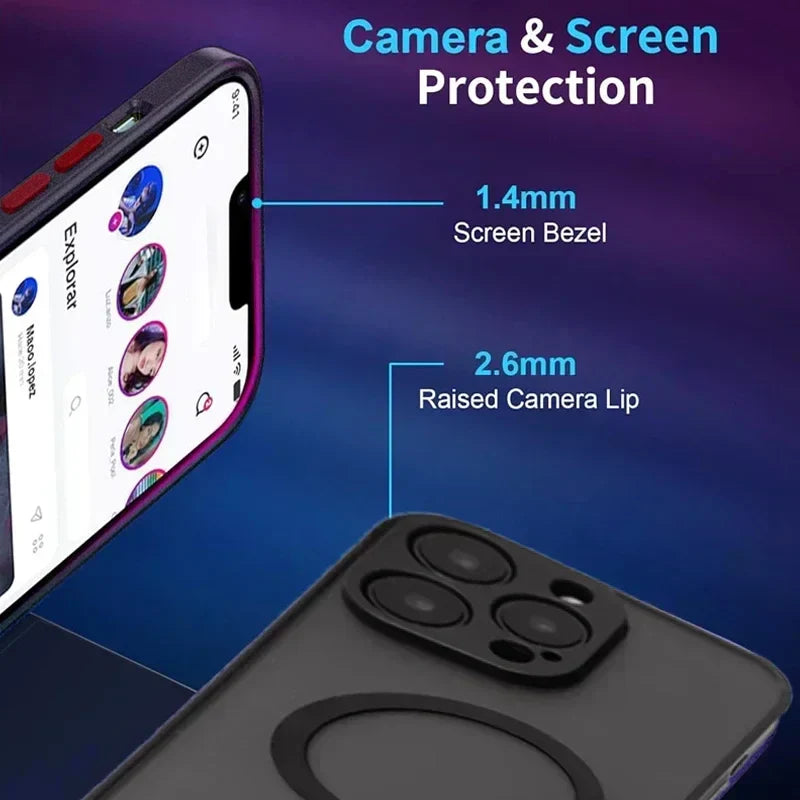 Magnetic Phone Case with Metal Kickstand for iPhone 17 16 Pro Max 15 14 Plus 13 12 Mini Stand Cases Cover with Holder
