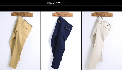Classic Style Men Spring Summer Thin Casual Pants Fashion Business Cotton Solid Color Office Trousers High Quality Men Trousers