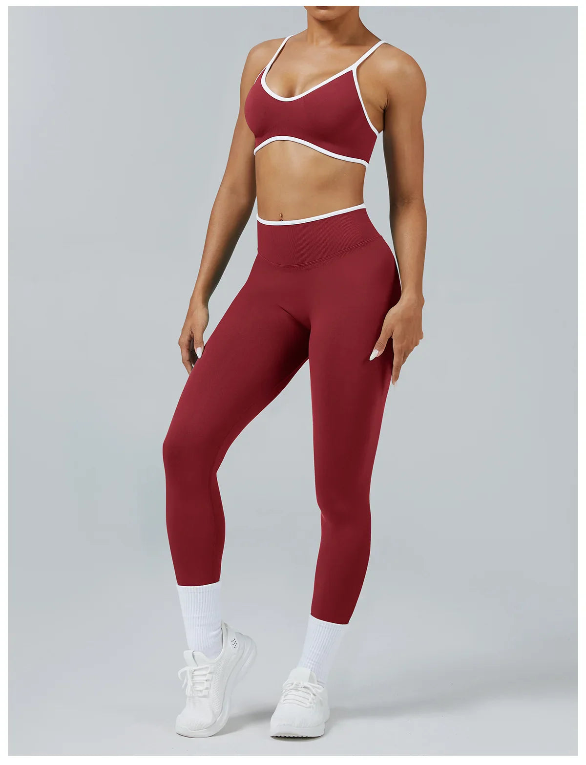 Women's Color Block Yoga Set Sports Bra & High Waisted Shorts Butt Lifting Tummy Control Workout Gym Fitness Running Activewear