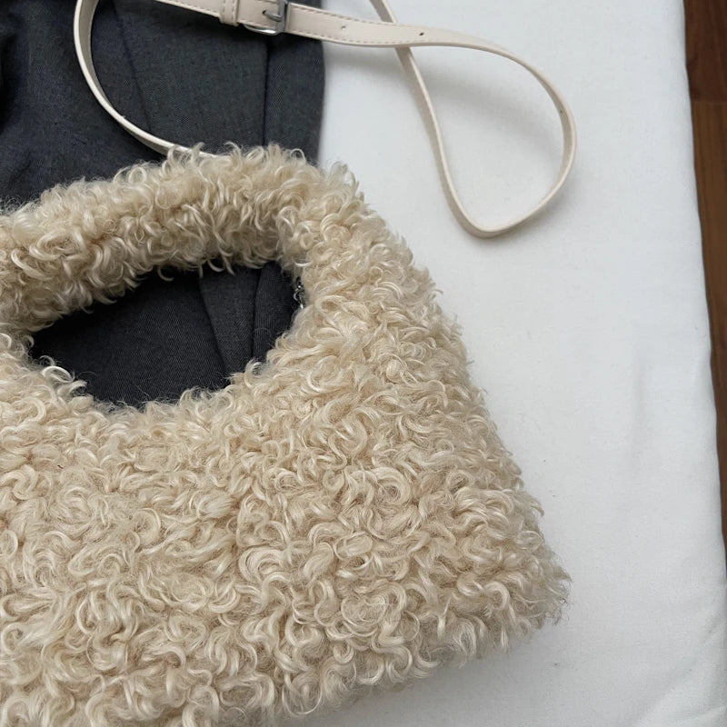 Plush Sweet Shoulder Bags for Women Cute Autumn and Winter 2025 New Versatile Fashion Large Capacity Women's Handbags