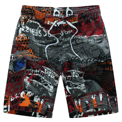 Summer Men's Beach Shorts Printing Casual Loose Hawaii Quick Dry Board Shorts Bermuda Surf Board Shorts Mens Short Pants