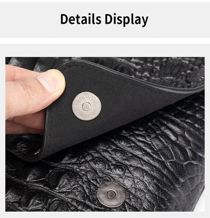 Genuine Leather Men's Crocodile Pattern Shoulder Bag Fashion Men Messenger Chest Bag Vintage Crossbody Travel Bag