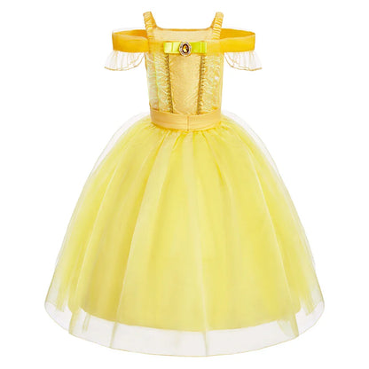 Girls Beauty and Beast Bell Costume Kids Summer Carnival 3 4 5 6 7 8 9 10 Years Dress Kids Princess Performance Cosplay Dresses