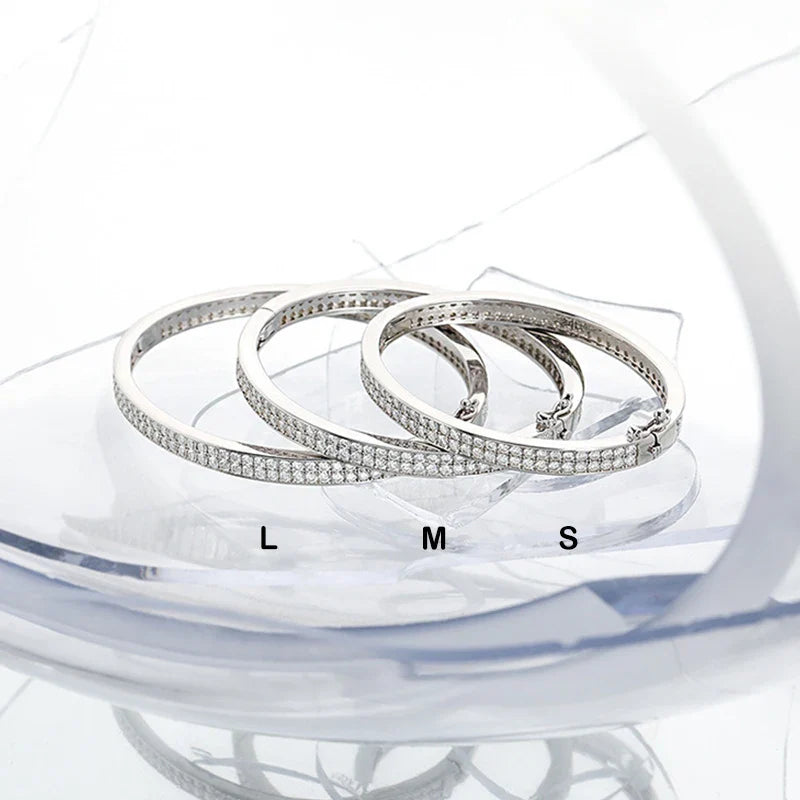 Real GRA Certified D Color 2mm 0.03CT Full Moissanite Bracelet Bangle for Women Party S925 Silver All Diamond Bracelets