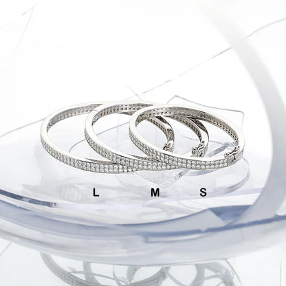 Real GRA Certified D Color 2mm 0.03CT Full Moissanite Bracelet Bangle for Women Party S925 Silver All Diamond Bracelets