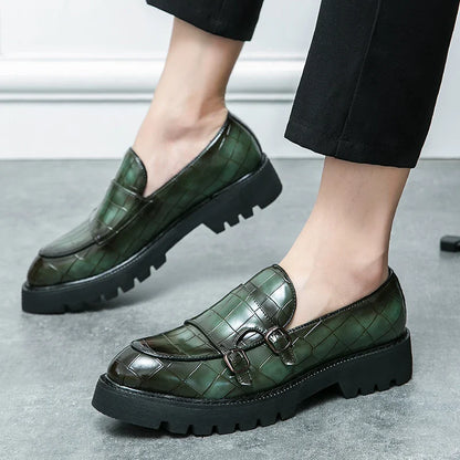 Classic Men's Dress Shoes Slip On Leather Loafers Men Platform Social Shoes For Men Fashion Casual Business Formal Shoes Male