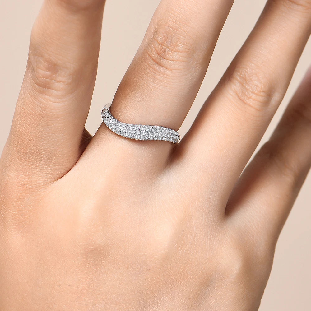 Fashion S925 Sterling Silver Engagement Classic Moissanite Diamond Ring for Women Men Real Jewelry With Certificate