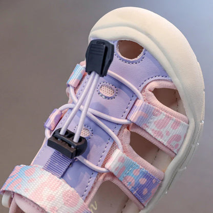 2026 New Kids Sport Sandals Children's Design Hollow-out Multicolor Sandals Soft Flat Strappy Sandals Girls Cute Beach Shoes