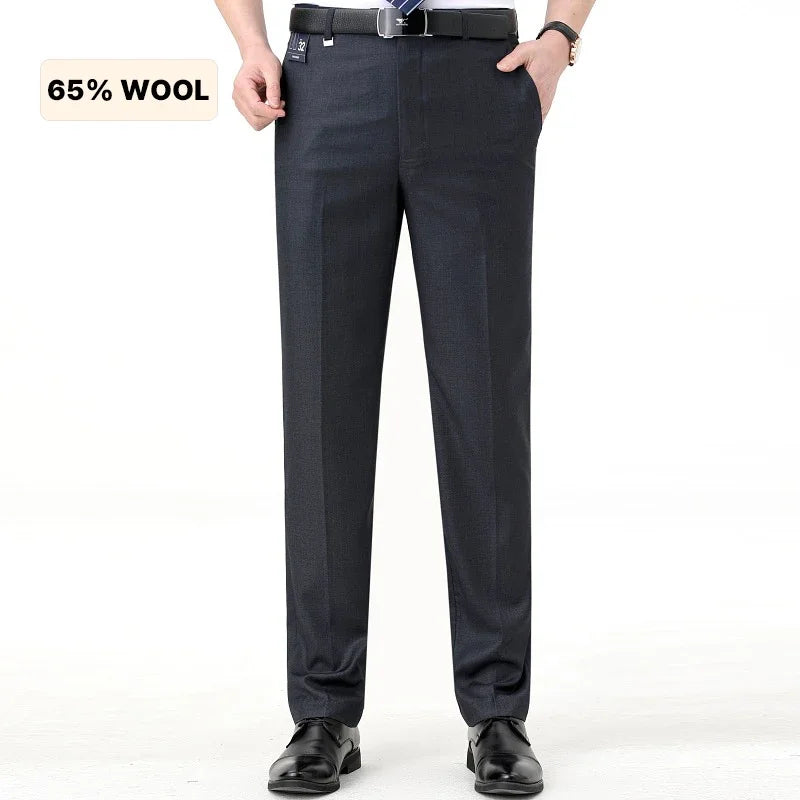 Men's High-End Summer Wool Blend Trousers, Traf Suit Pants,Business Formal , Man Pants,Wool Dress Pants for Men