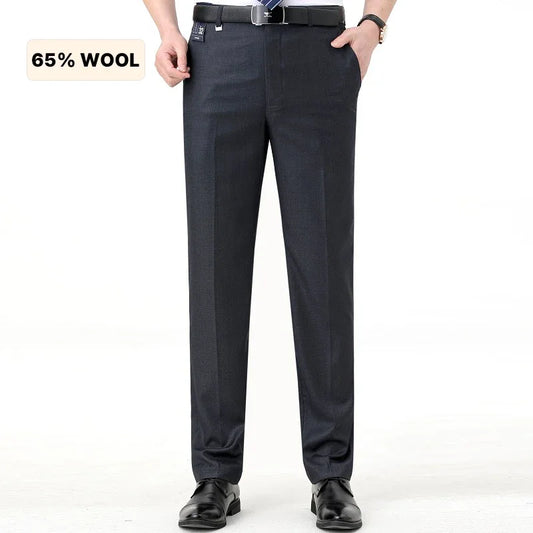 Men's High-End Summer Wool Blend Trousers, Traf Suit Pants,Business Formal , Man Pants,Wool Dress Pants for Men