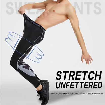 Men's Compression Pants for Running Cycling Basketball Soccer Elasticity Sweatpants Fitness Tights Legging Trousers Rash Guard