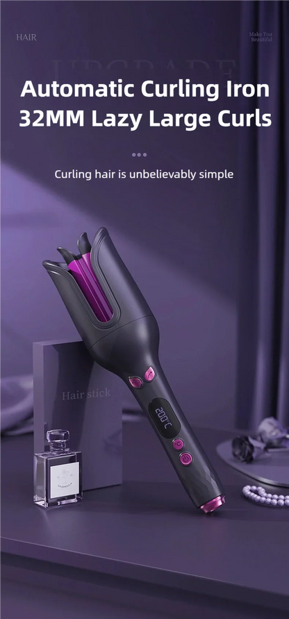 32MM Electric Rotary Curling Iron Automatic Hair Curler Negative Ion Air Rotating Curling Bar Professional Styling Tool