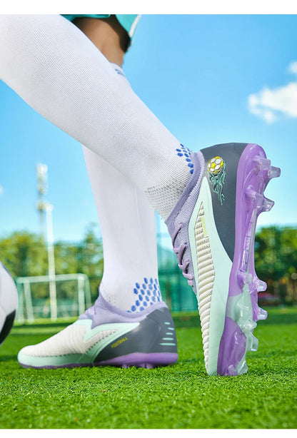 New Men Football Boots Outdoor Sport Boys Long Spikes Training Cleats Soccer Shoes Adult Non Slip Breathable Match Comfortable