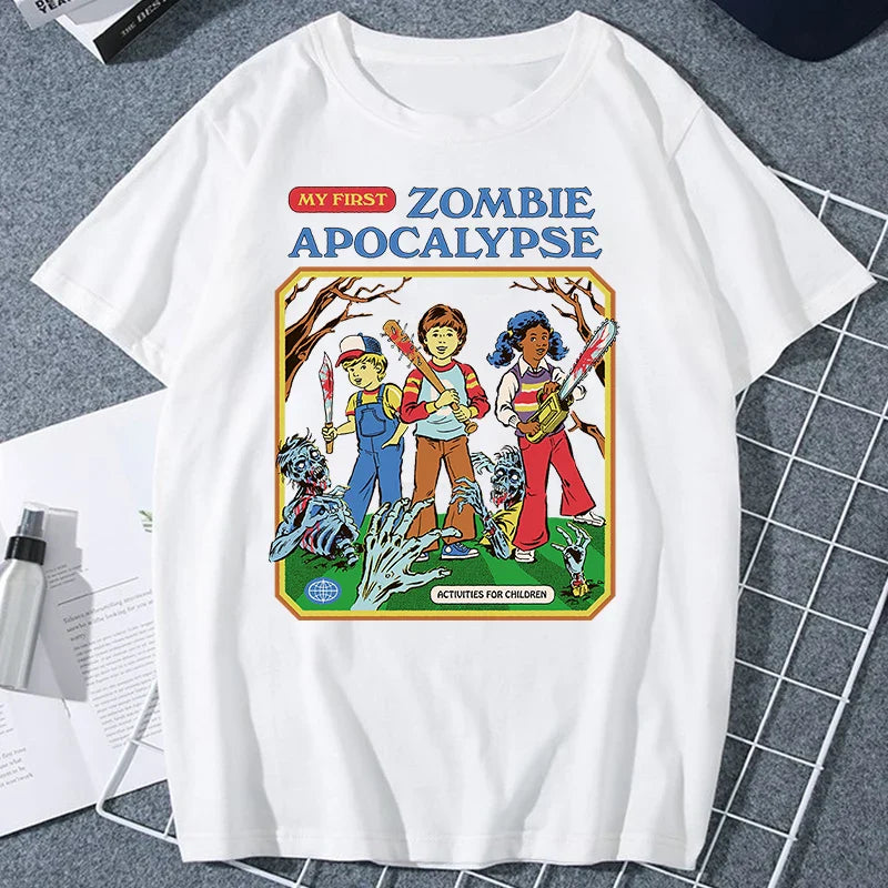 Let's Sacrifice Toby Horror Satanist Graphic Tops Unique Creative Cartoon Streetwear Unisex Scary Short-sleev Tee Ropa Hombre