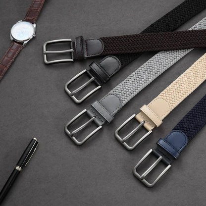 Fashionable Men's Elastic Belt Braided Belt Personality Trendy Men's Tactical Belt Outdoor Adventure Multifunctional Belt