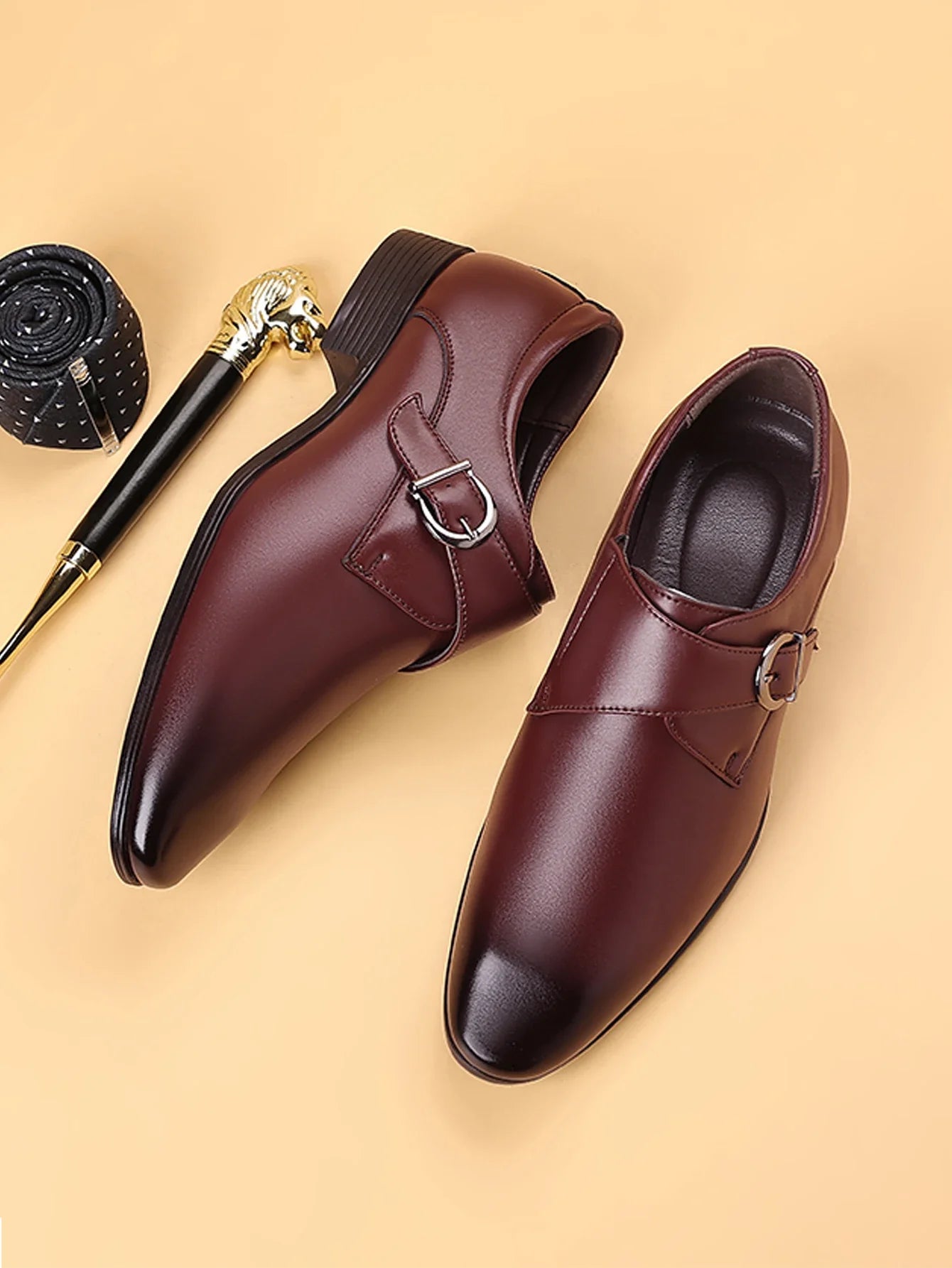 Men's Dress Casual Shoes – Leather Lace-Up Business Casual Footwear