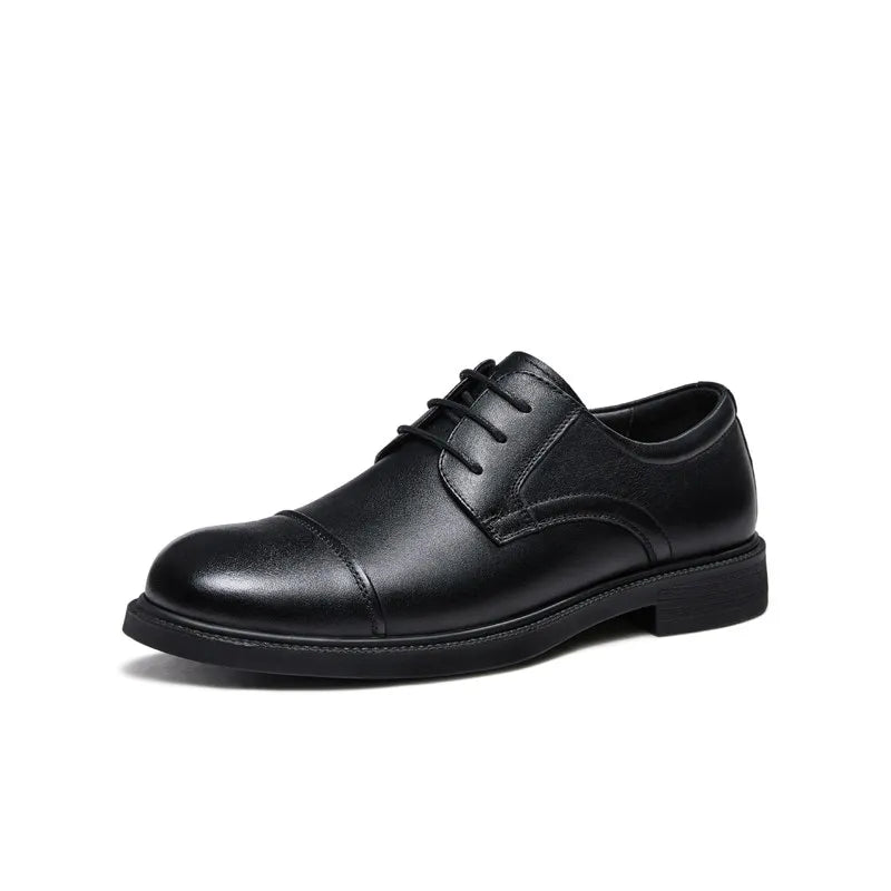 Golden Camel Men's Derby Shoes 2026 Business Casual Soft Sole Leather Shoes Brand Design Soft Soles Non-slip Velvet Warm Loafers