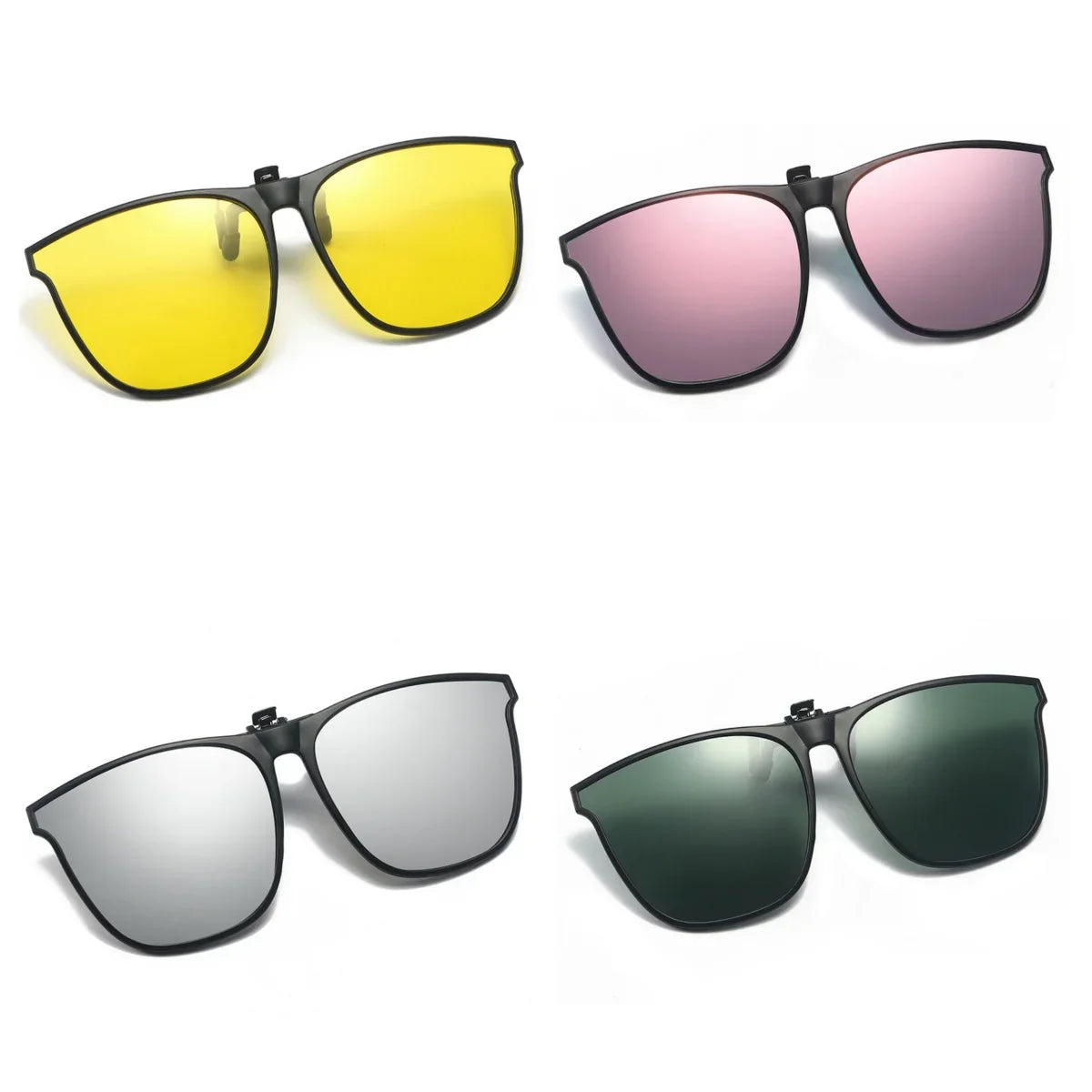 New PC Clip Sunglasses for Outdoor Fishing and Driving. Clip Sunglasses for Day and Night Use.