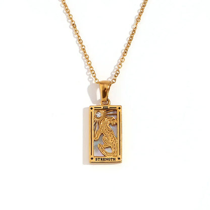 Original New Tarot Queen Lover Magician Moon Necklace Tarnish Free Stainless Steel Jewelry 18K Gold Plated Decoration