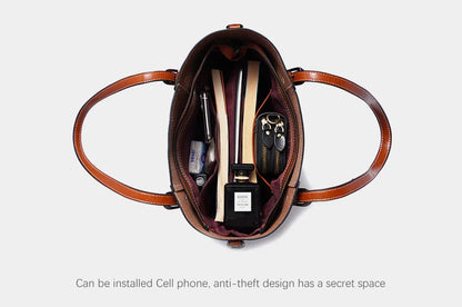 High Quality Women's Genuine Leather Tote Lady Luxury Designer Cowhide Shoulder Bag Large Capacity OL Handbag Shopper Bag