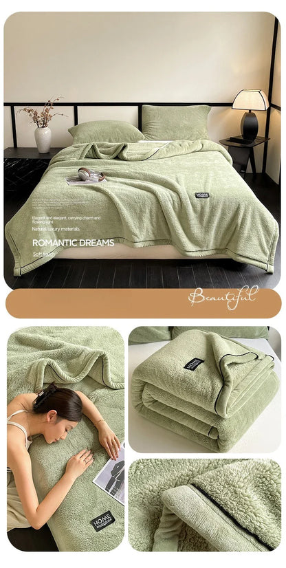 New Grade A Half-sided Velvet Autumn Winter Keep Warm Blankets for Bed Soft Fluffy Warmth Sofa Blanket Shawl Napping Blankets