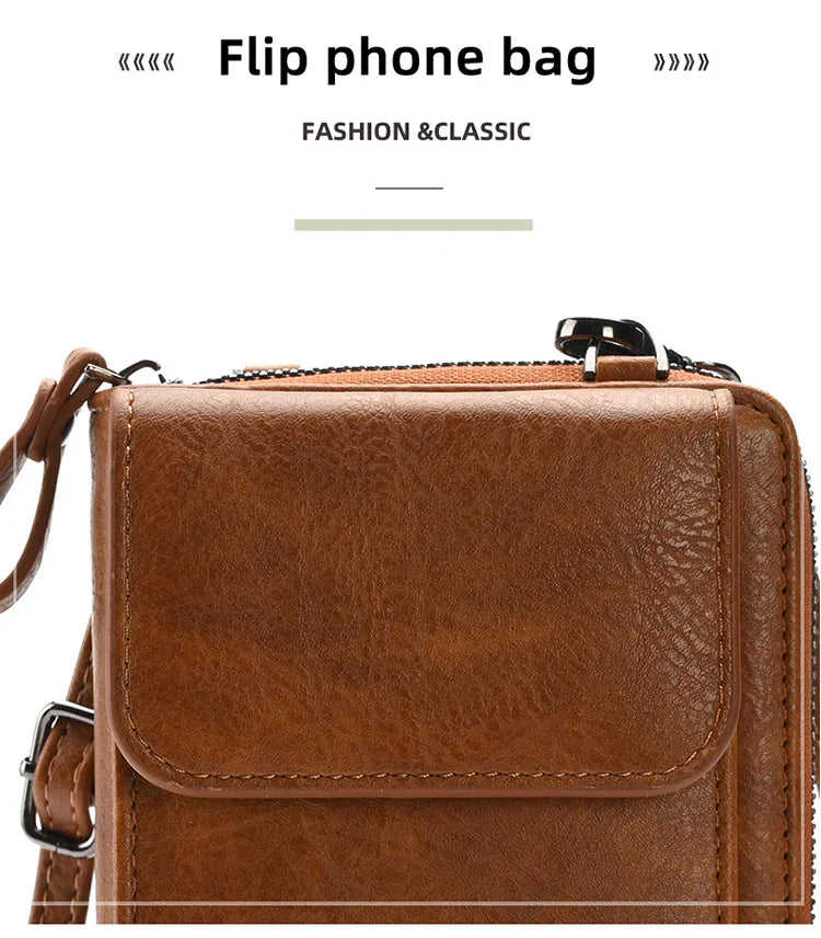 Fashionable single-shoulder bag, versatile crossbody bag, colorful mobile phone bag, large-capacity coin purse