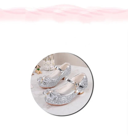 Baby Girls Princess Shoes Party Butterfly Crystal High Heels Sandal Children Dance Glitter Diamond Shoe Kids Walk Show Shoes