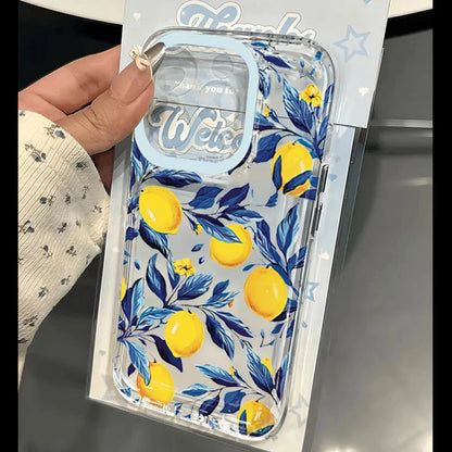 Summer Fruit Lemon Clear Phone Case for iPhone 16 15 14 13 12 11 Pro Max 16E XR XS X 16 Plus 17 Air Transparent Soft TPU Cover