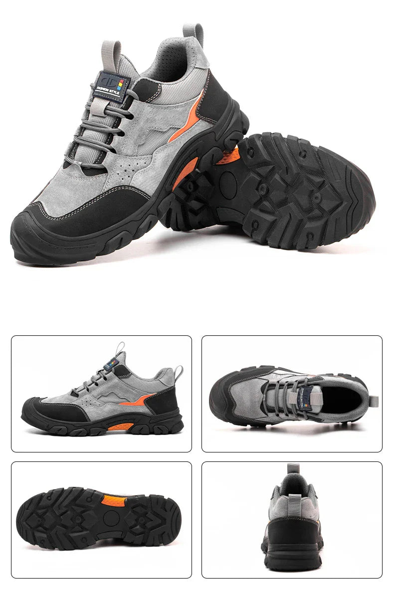 Men Safety Shoes Steel Toe Security Protection Work Boots Fashion Working Sneakers Anti-Smash Anti-puncture Indestructible Shoes