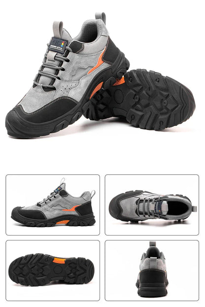 Men Safety Shoes Steel Toe Security Protection Work Boots Fashion Working Sneakers Anti-Smash Anti-puncture Indestructible Shoes