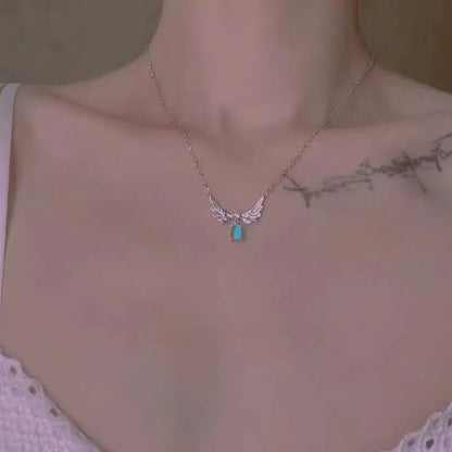 Heart Shape Pendant Necklaces Silver Color 5A Cubic Zirconia Minimalist Style Clavicle Chain Women And Girl Jewelry