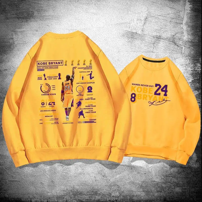 Men's and Women's Hooded Hoodie Fall Winter Jumper Basketball Kobe Glory Life Hall of Fame Sports Commemorative Hoodie
