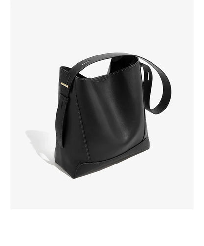 Lady Women Hobo Bucket Bag Split Leather Fashion Shoulder Bags Large Capacity Handbag Wide Adjustable Strap Female Bags