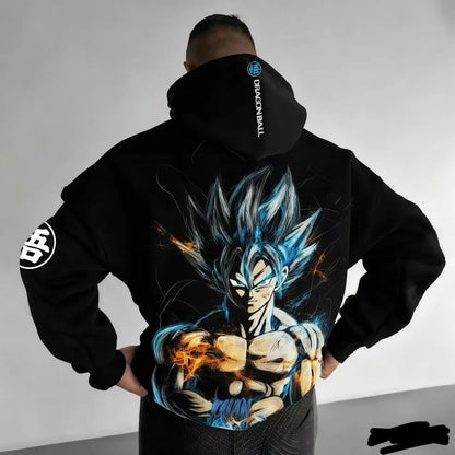 Men Anime Clothes Dragon Ball Z Hoodie Goku Saiyan Loose Fit Big Size 5XL 6XL Casual Streetwear