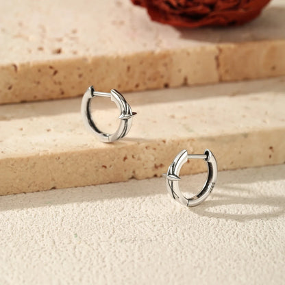 Neutral Vintage Ear Buckle 925 Sterling Sliver Retro Exquisite Stars Small Hoop Earrings For Women Fine Jewelry