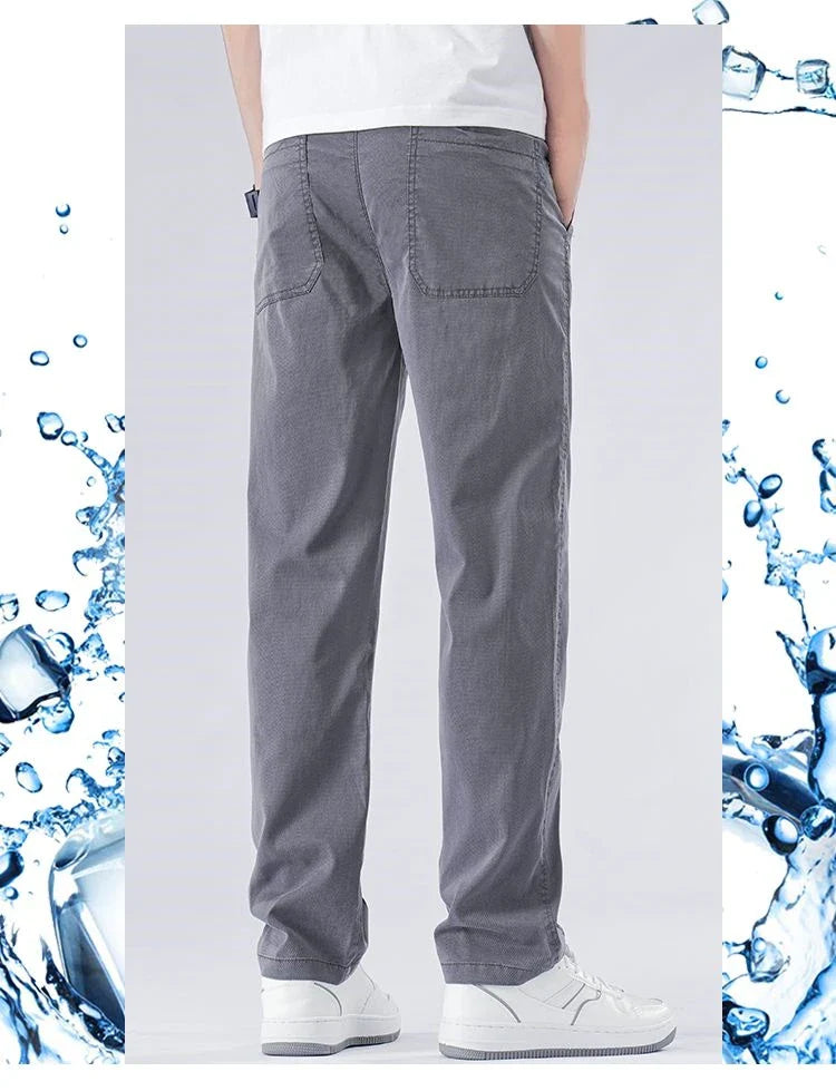 Spring Summer Thin Lyocell Casual Pants Men Loose Straight Fashion Stretch Korean Classic Trousers Men's Clothing Size M-5XL