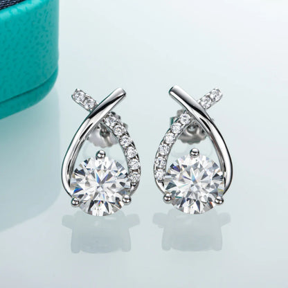 4cttw D Color Moissanite Diamond 18K Gold Plated 925 Sterling Silver Stud Earrings For Woman Gifts Wholesale