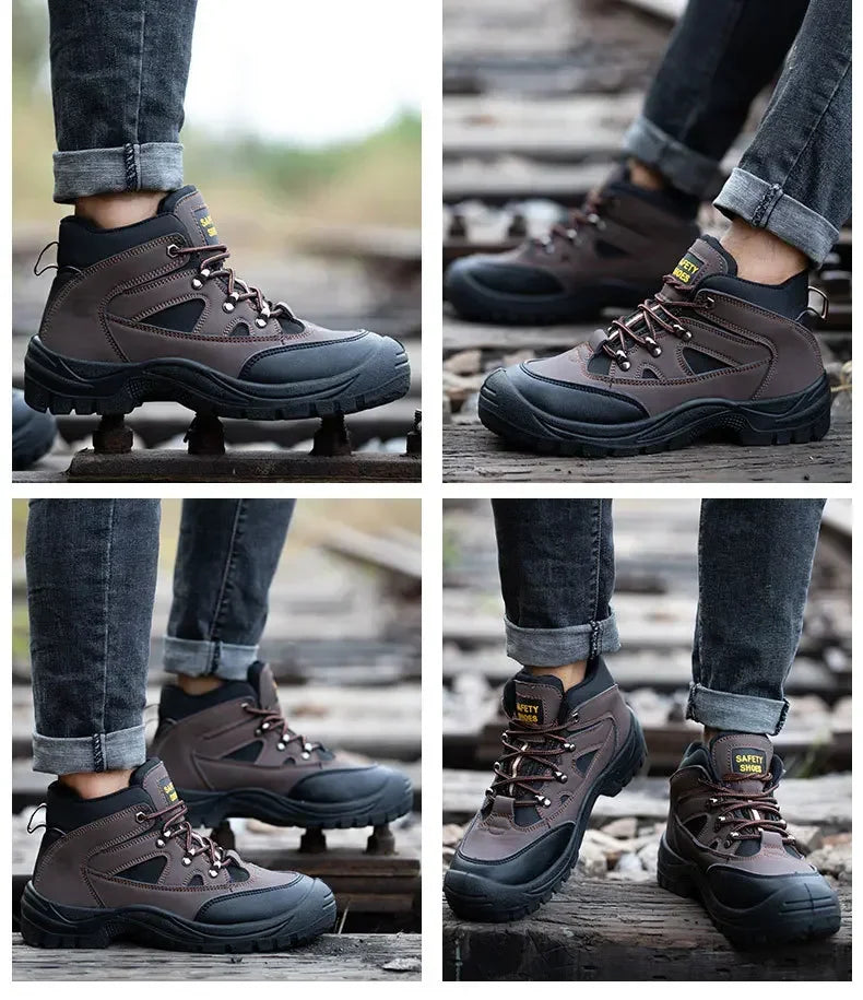 Lightweight Men Safety Botas Men Work Safety Shoes Anti-puncture Steel Toe Cap Non Slip Work Sneakers Male Indestructible  Boots