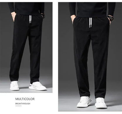 Men's Corduroy Straight Casual Pants Spring Autumn Business Leisure Fashion Trousers Regular Fit Male Pants Brand Clothes